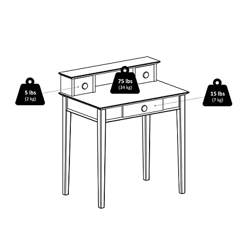 Winsome Studio Writing Desk with 3 Drawers, Honey | Classic Small Home Office Computer Table, Sturdy Furniture for Bedroom, Living Room, Compact & Convenient for Small Spaces