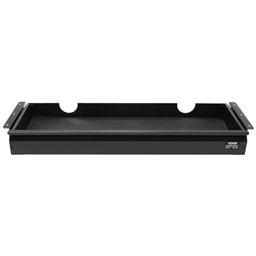 VEVOR Under Desk Drawer Slide Out, 33inch Under Desk Mounted Pull-out Drawer Attachment, Hidden Under Counter Drawers for office Home Sit Stand Workstation, Black - size: 33inch