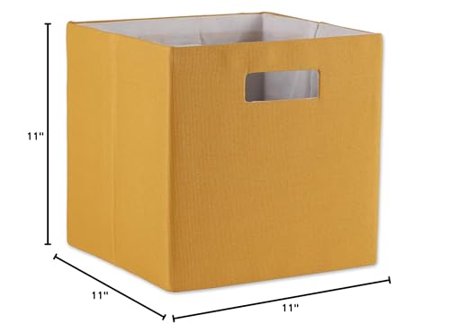 DII Collapsible Polyester Storage Cube, Solid, Lightweight and Durable, Small Square, 11x11x11, Honey Gold - color: Honey Gold, size: Small Square, 11x11x11"