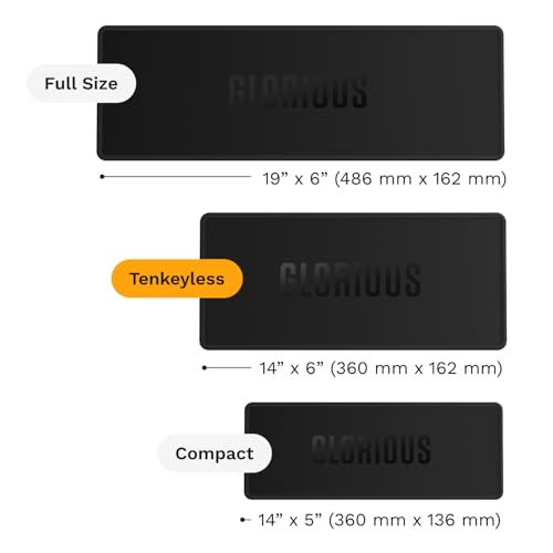 GLORIOUS Gaming Sound Dampening Keyboard Mat - Stitched Edges, Absorbs Keyboard Sounds & Vibrations, Machine Washable, Non-Slip Base, Fits Most Tenkeyless Keybaords - Black - size: TKL