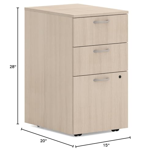 HON MOD Mobile File Cabinet, 3 Storage Drawers Filing Cabinet, Desert Oak - color: Desert Oak, style: 2 Box Drawers / 1 File Drawer