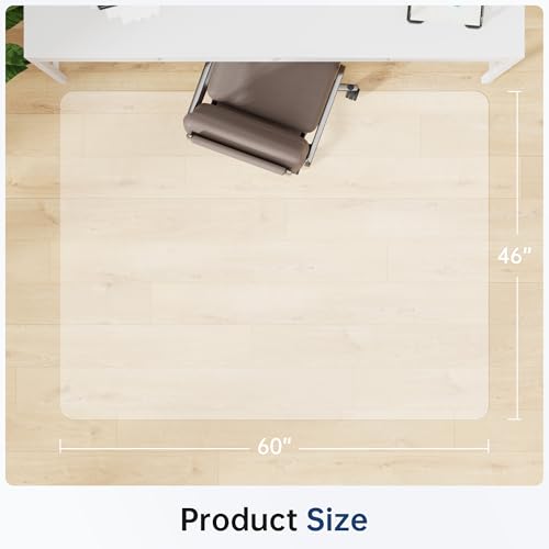 Office Chair Mat for Hardwood Floor - 46 x 60'', Transparent Computer Desk Chair Mat Easy Glide Floor Protector Mat for Rolling Chairs Office & Home - color: Clear, size: 46'' x 60'' Rectangle