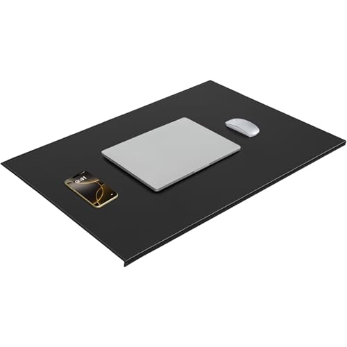 AKOZLIN 35.4"x22.8" Soft PU Leather Surface Office Desk Mouse Mat Pad with Full Grip Fixation Lip Table Blotter Edge-Locked Protector - color: Black, size: 35.4"x22.8"