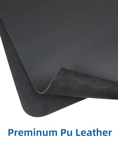 AFIING Leather Desk Pad Protector,48"x24" - Premium Desk Mat, Large Mouse Pad,Non-Slip Desk Blotter,Waterproof Desk Writing Pad for Office and Home(Black) - color: Black, size: 48" x 24"