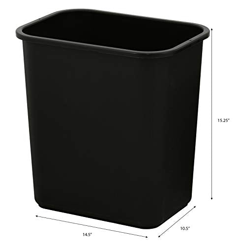 United Solutions 7.7 Gallon Trash Wastebasket, 12 Pack, Black, Under Desk | Slim 30.8-quart bins fit small spaces in offices, kitchens, dorms, and homes with an easy-to-clean design - color: Black, size: 30.8 Qt - 12 Pack