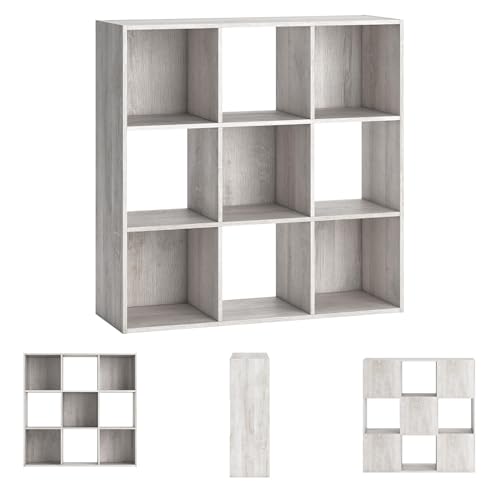 Signature Design by Ashley Paxberry 9 Cube Organizer Bookshelf, Whitewash - color: Whitewash, size: 9-Cube