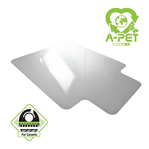 Floortex Cleartex Advantagemat Plus Carpet Chair Mat with Lip, 36" x 48", Clear APET (NCCMFLAG0003) - size: 36" x 48"