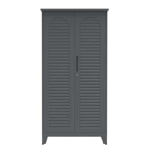 KEIKI 73'' H Metal Tool Storage Cabinet, Garage Storage Cabinet with Doors & Adjustable Shelves & Ample Storage Space for Garage, Home, Office, Utility Room