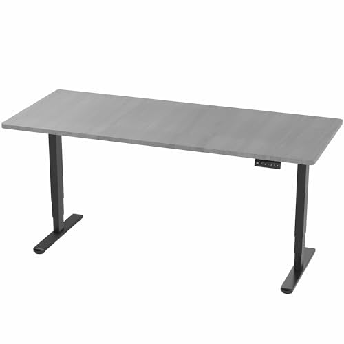 VIVO Dark Gray 71 x 30 in Standing Desk, DESK-KIT-2B7G - color: Dark Gray Top / Black Frame, size: 71 x 30