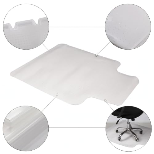 48 Inch Office Chair Mat for Carpet,Clear PVC Floor Protector with Lip 2pcs - size: 2PCS