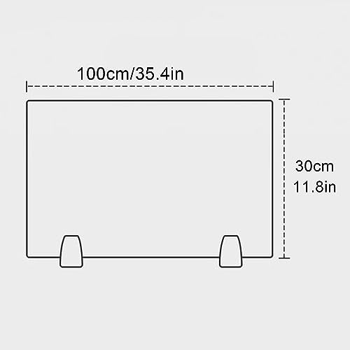 Acrylic Free Standing Privacy Screen for Desk Divider Home & Office Partitions - Portable Visual Distractions Privacy Panel for Table Top Workstation - size: 100x30cm(39.4x11.8")