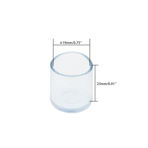 Round Chair Leg Caps,PVC Furniture Feet Covers,TTZEZE Transparent Round Floor Protectors,Clear Table Feet Covers Preventing Plastic Chair Leg Covers Scratches and Noise 19mm/0.75'', 12 - size: 0.75 inches