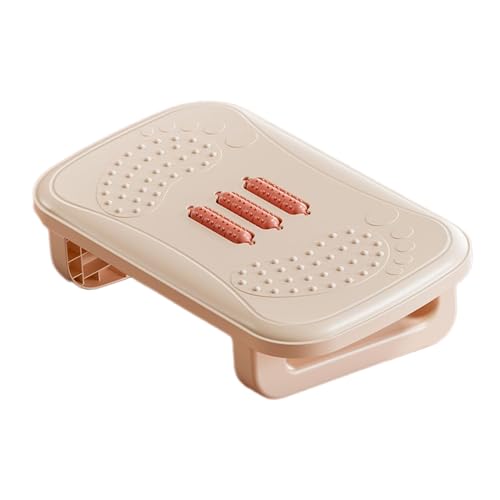 Ergonomic Under Desk Footrest with Massage Rollers, Non-Slip Rocking Foot Stool for Office and Home Desk, Khaki - color: Khaki