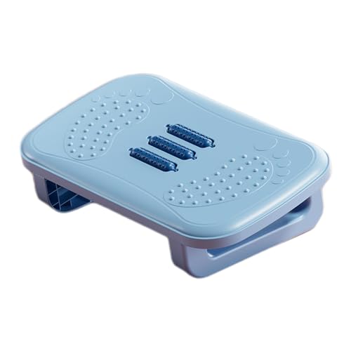 Office Desk Footrest Rocking Foot Stool Ergonomic Support Massage Rollers Solid PP Material Suitable for Working Adults Kids Home, Light Blue - color: Light Blue