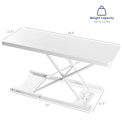 VIVO White 27 in Single Top Keyboard and Mouse Riser, DESK-V000PW - color: White
