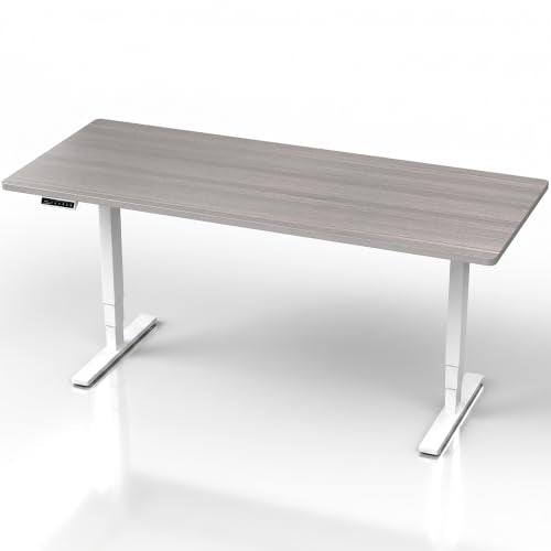 VIVO Dark Gray 71 x 30 in Standing Desk, DESK-KIT-2EW71G - color: Dark Gray Top / White Frame, size: 71 x 30 inch