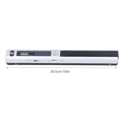 Portable Scanner, Portable Handheld Scanner for A4 Documents Photo Pictures Receipt, 8.27 Inch HD 900DPI Color Mobile Handheld Scanner Wand for Home Travel Office (Silver) - color: Silver