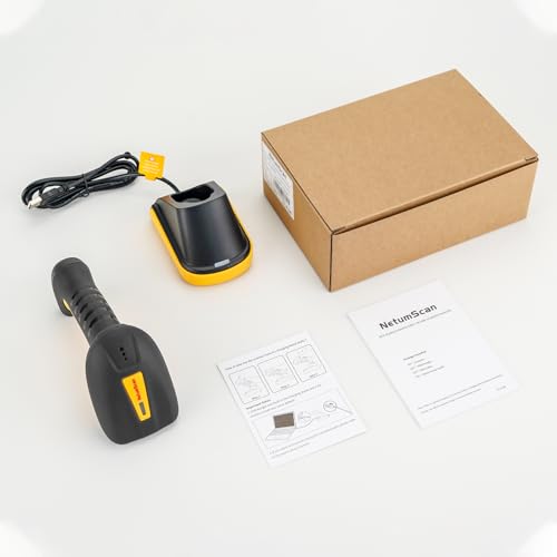 NetumScan Industrial Bluetooth QR Barcode Scanner, IP67 Waterproof & 7M Drop Proof, 2600mAh Wireless 1D 2D Bar Code Scanner with Charging Stand for Store, POS, Computer, iPhone, Android RD-1288(NS)