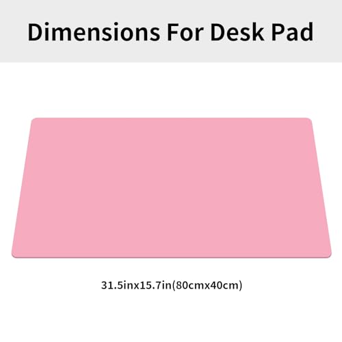 Large Office Leather Desk Mat, Large Mouse and Keyboard Pad, Laptop Pad, Desktop Protector(Pink, 31.5 in. x 15.7 in.) - color: Pink, size: 31.5×15.7inch