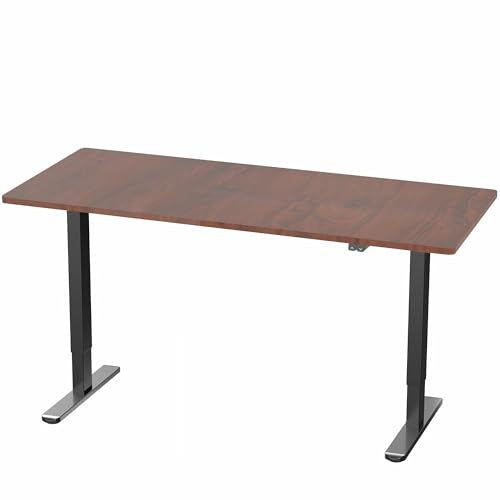 VIVO Dark Walnut 60 x 30 in Standing Desk, DESK-KIT-0B6D - color: Dark Walnut Top / Black Frame, size: 60 x 30 inch