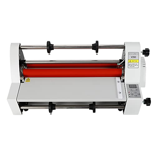 TFCFL V350 Hot Cold Roll Laminator, 13.6" Electronic Laminating Machine Single & Dual Sided 350mm Laminator for School Office, Digital Display Temperature Control with 4 Rollers