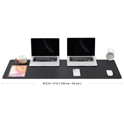 Large Cork Desk Mat - 47.2"x 17" Desk Pad for Office and Home - Ideal for Large Mouse Pad and Desk Mats on Top of Desks(Black) - color: Black, size: 47.2" x 17"
