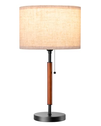 EDISHINE Modern Mid Century Table Lamp, Pull Chain Switch, 21.65 Inch, E26 - color: Black