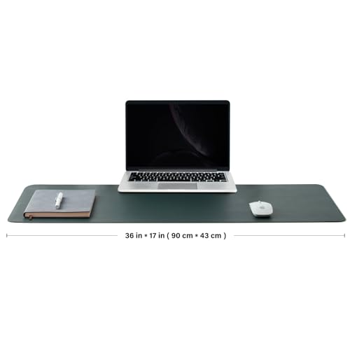 Cork Desk Mat - Dual-Sided Desk Pad for Office and Home - Desk Organization and Accessories - Ideal for Large Mouse Pad and Desk Mats on Top of Desks(Dark Green,90cmx 43cm) - color: Dark Green, size: 36" x 17"