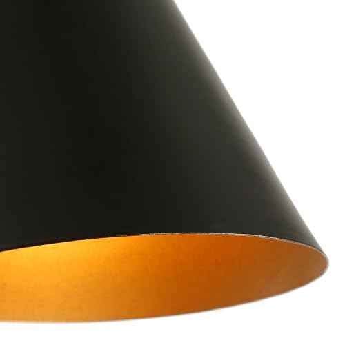 KSANA Swing Arm Wall Lamp, Black and Gold Plug in or Hardwired Wall Sconces, Modern Adjustable Arm Light Fixture with On/Off Switch for Bedroom, Kitchen, Hallway and Living Room - size: Swing Arm - Cone Shade