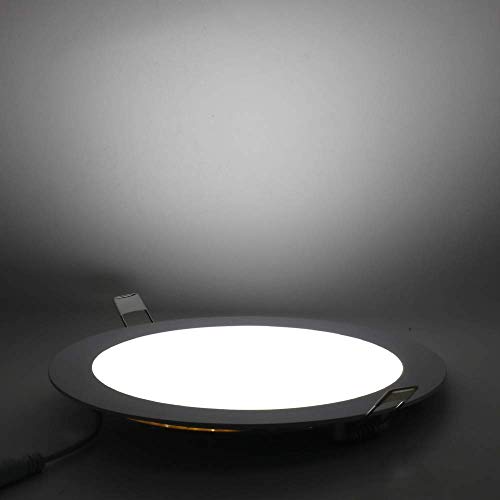 Dimmable 12W 6 inch Ultra-Thin Round LED Panel Light Ceiling, 850lm, 80W Incandescent Equivalent, 6500K Daylight White, LED Recessed Lighting for Home, Office, Commercial Lighting - color: White(6500K), size: 12W