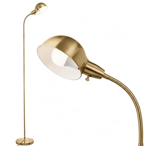 LALISU Modern Metal Reading Standing Floor Lamp with Rotatable Shade, Gold - color: Gold
