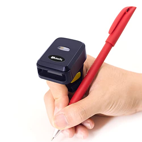 2D Wireless Ring Barcode Scanner,Portable Bluetooth Wearable Finger 1D 2D Mini Bar Code Reader Scanner Suppot Screen Scanning with Bluetooth & 2.4GHz Wireless & Wired Connection Scanner