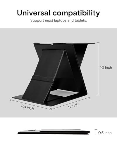 MOFT Folding Laptop Stand Lap Desk, Portable & Mini Computer Stand Laptop Desk for Travel and Home Office, Ergonomic Design with Adjustable Viewing Angles, Lightweight Computer Cooling Riser, Gray - color: Gray