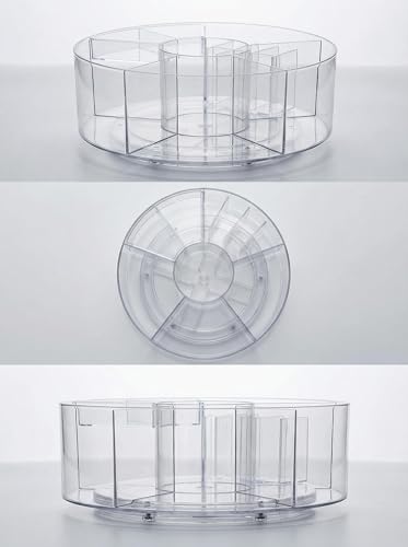 Desktop Rotating Pen Holder, 360° Rotating Acrylic Pen Stand with 6 Compartments, Transparent Marker Storage Box, Suitable for Schools, Offices, Classrooms, and Craft Rooms
