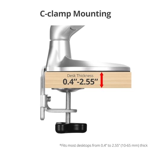 SIIG Dual Gas-Spring Monitor Arm, 32", 19.8 lbs Each, TAA, CE-MT3X11-S1 | Adjust two displays independently with gas-spring motion; VESA 75/100 and cable routing support cleaner desks. - style: 32" Max