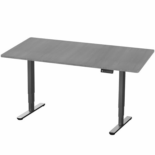 VIVO Dark Gray 71 x 36 in Standing Desk, DESK-KIT-2B7G-36 - color: Dark Gray Top / Black Frame, size: 71 x 36