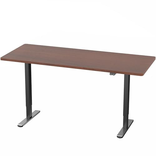 VIVO Dark Walnut 60 x 24 in Standing Desk, DESK-KIT-B06D - color: Dark Walnut Top / Black Frame, size: 60 x 24 inch