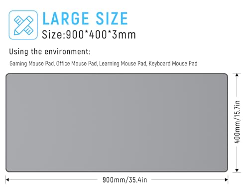 JIALONG Desk Mat - Large Desk Pad, Gaming Mouse Pad, Office Desk Protector with Anti-slip Base, Anti-wear Personalized Design, Mousepad in Mid-Grey - color: Grey