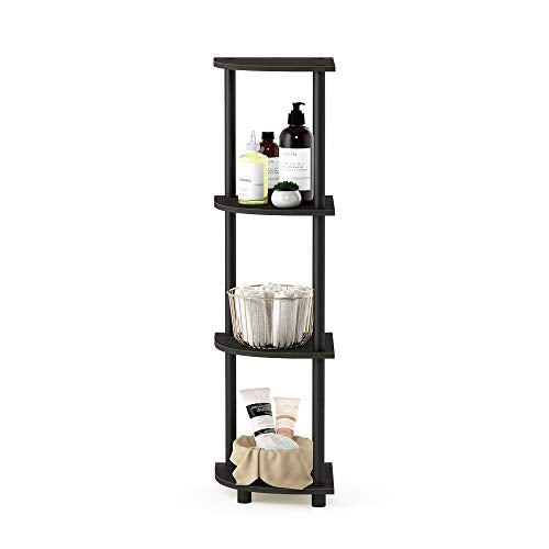 Furinno Turn-N-Tube Toolless Assembly 4-Tier Storage Shelves, Espresso - color: Espresso/Black, size: 4-Tier