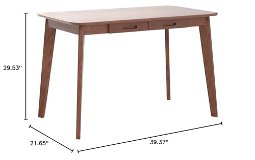 IOTXY Solid Wood Writing Desk - Home Office Laptop Computer Table, Walnut - color: Walnut, size: 100CM