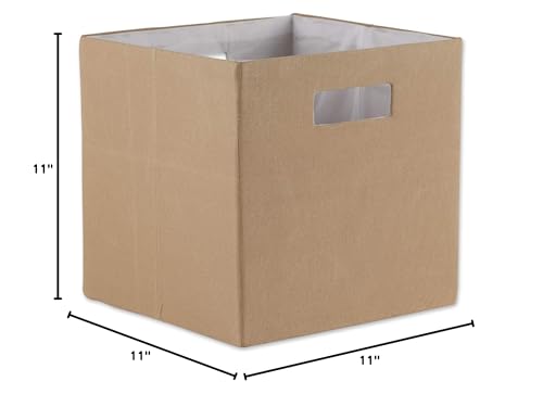 DII Collapsible Polyester Storage Cube, Solid, Lightweight and Durable, Small Square, 11x11x11, Stone - color: Stone, size: Small Square, 11x11x11"