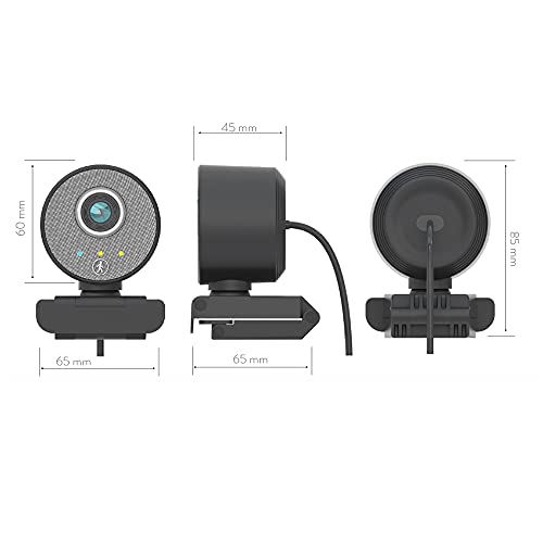 Midland Follow-U Webcam, C1522, Rotating Webcam in Elegant Design for Smart Working with Live Tracking System, Integrated Microphone, Full HD: 1080p, Compatible with Any Device with USB Port