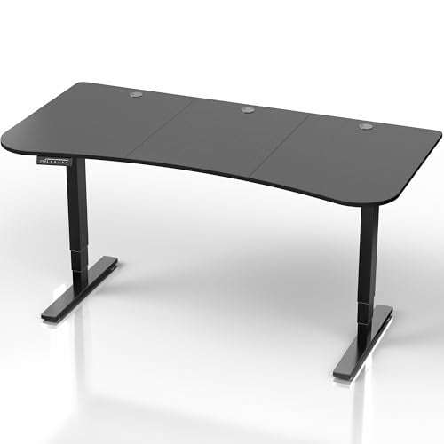 VIVO Black Carbon Fiber 63 x 32 in Standing Desk, DESK-KIT-2EBR - color: Carbon Fiber Top / Black Frame, size: 63 x 32 inch