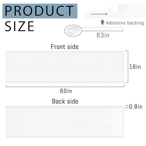 60" Under Desk Privacy Panel White Self-Adhesive Modesty Panel 600D Heavy Duty Desk Skirt Privacy Divider for Office Home or Standing Workstation Concealer Shield - size: White - 60"W