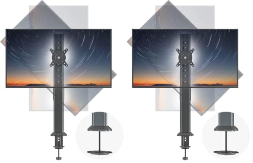 HEMUDU Single Tall Desk Monitor Arm Mount Stand Fit for 27 inch to 42 inch Flat Curved Computer Screen with Swivel, Height Adjustable, Rotation,Holds up to 77lbs, Black (Pack of 2) - size: 27 inch - 42 inch (Pack of 2)