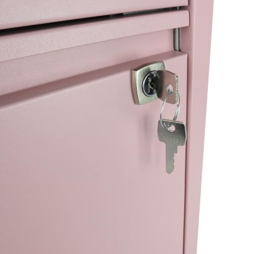 Bisley 3-Drawer Flush Front Vertical File Cabinet - Palest Pink - color: Palest Pink, size: 3 Drawer