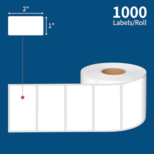 2" x 1" Direct Thermal Label-10000 Barcode Labels Perforated Compatible with Rollo and Zebra Desktop Printers(10 Rolls) - size: 2" x 1", style: 10 Rolls
