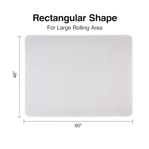 Staples Office Chair Mat, Clear Floor Mats, Low-Pile Carpets, 60 x 46 Inch, Smooth Glide - size: 46'' x 60'', style: Low-Pile