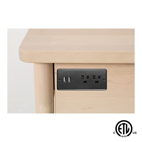 HHSOET Furniture Recessed Power Strip, 10W USB A Ports, Black, 10FT - size: 10ft-USB-A