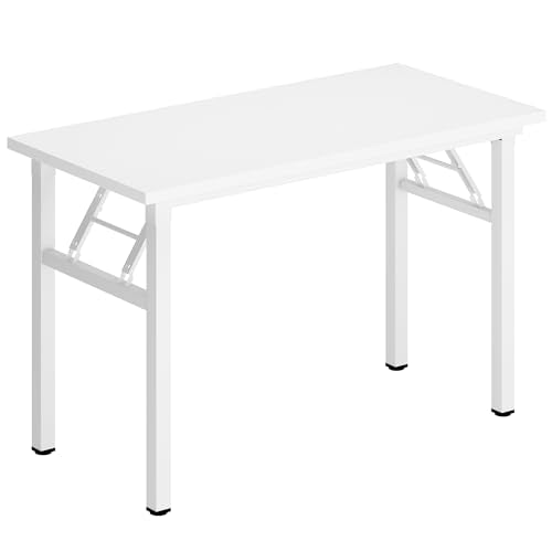 DlandHome 31.5 Inch Small Folding Computer Desk for Home Office, White - color: White + White, size: 31.5 Inches